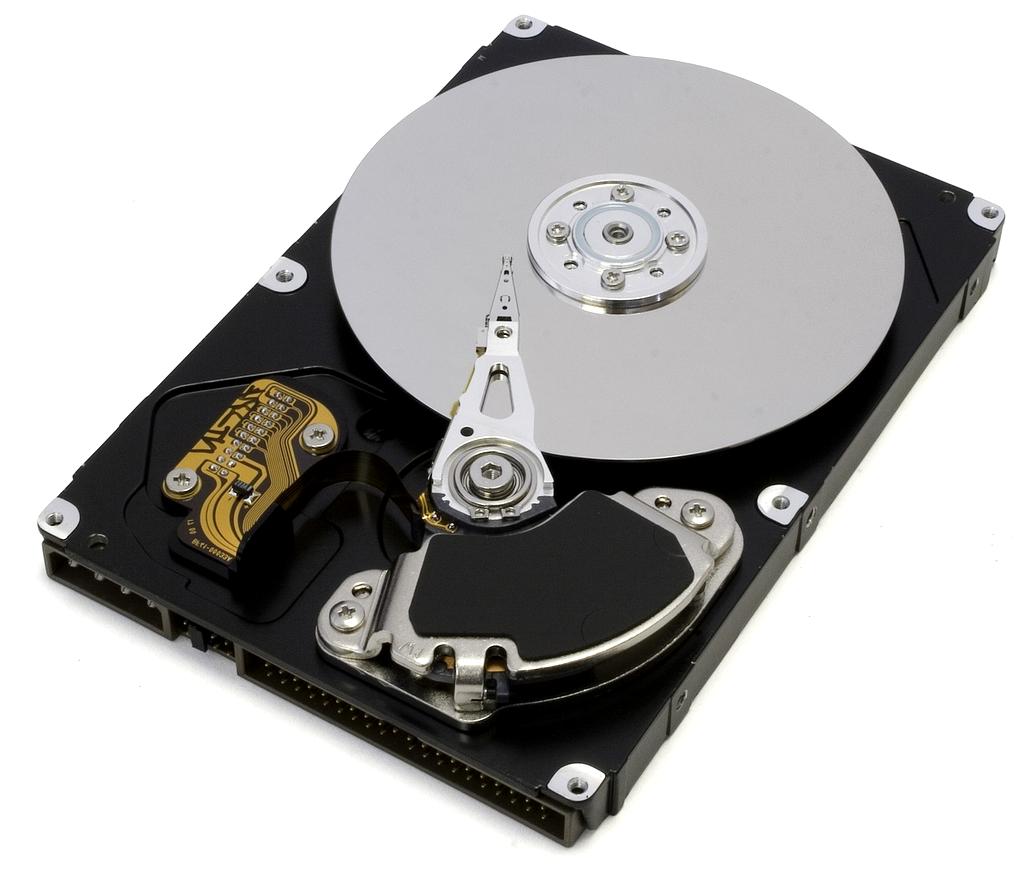 External hard drive connected to a laptop